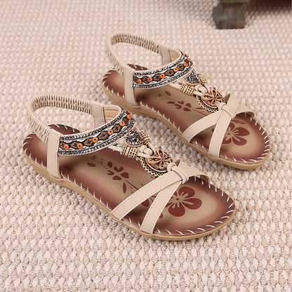 Women'S Floral Print Summer Sandals Bohemian Style Summer Vacation Sandals Springfresh Footwear Decor Summer Vibes