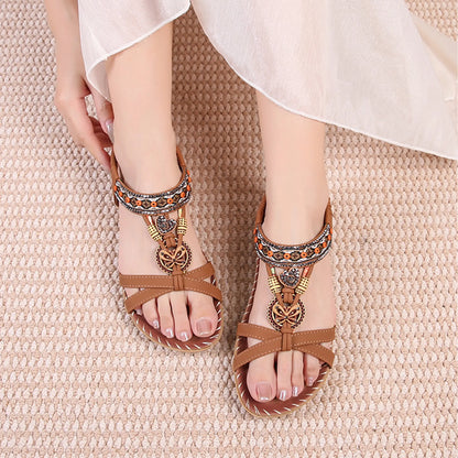Women'S Floral Print Summer Sandals Bohemian Style Summer Vacation Sandals Springfresh Footwear Decor Summer Vibes