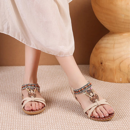 Women'S Floral Print Summer Sandals Bohemian Style Summer Vacation Sandals Springfresh Footwear Decor Summer Vibes